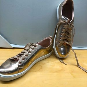 Stylish shiny sneakers